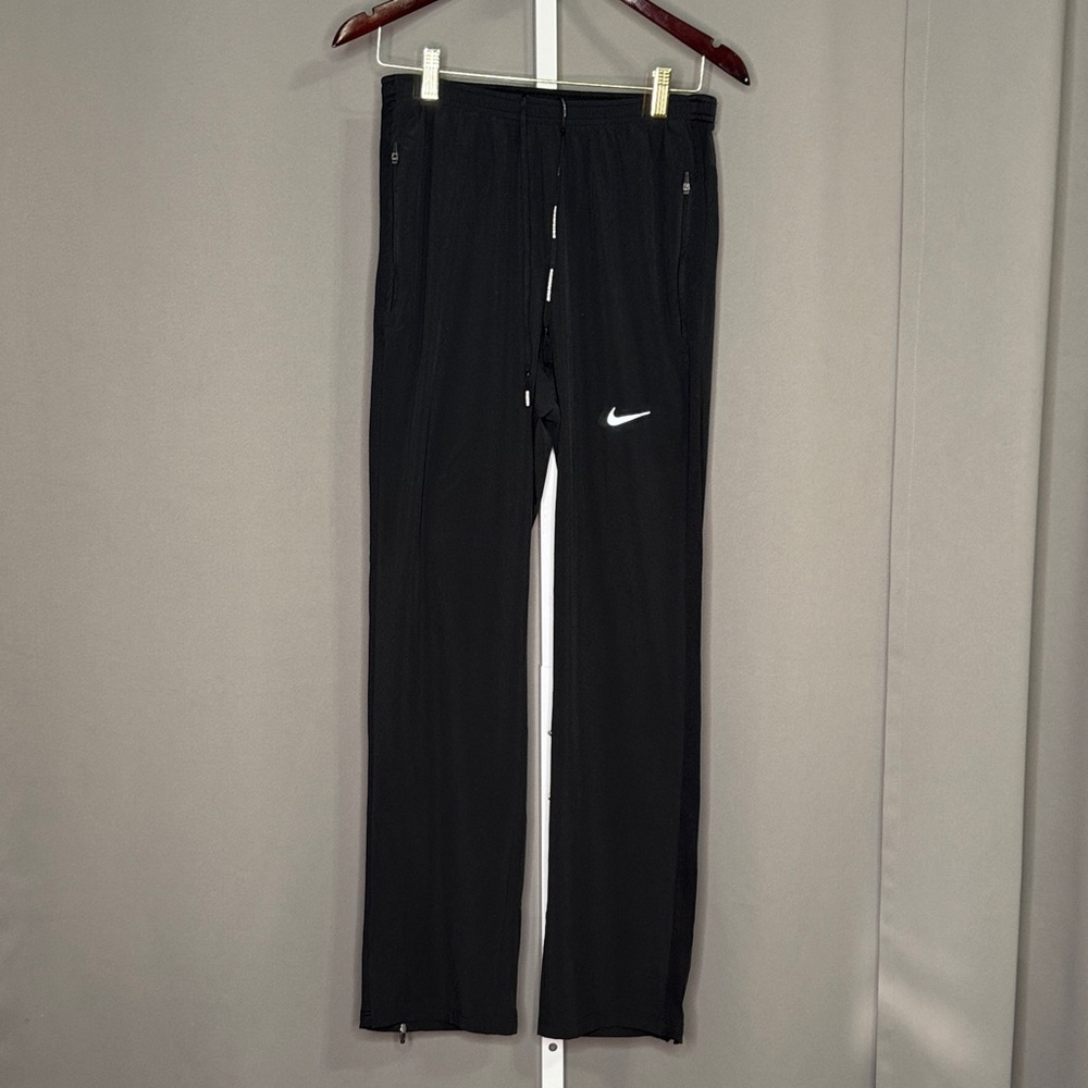 Nike Dri-Fit Black Sweatpants with White Logo Size Medium